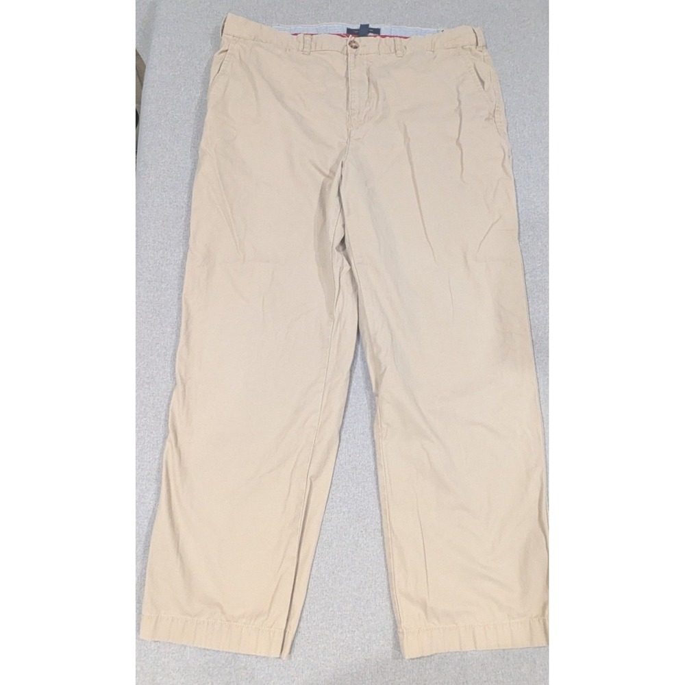 Tommy Hilfiger Chino Pants Men 38x30 Tan Excellent Straight Leg Cotton Twill